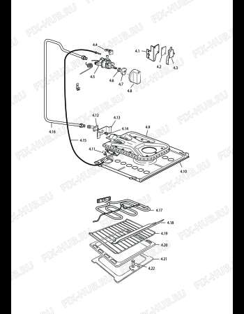 Взрыв-схема плиты (духовки) DELONGHI SGGW 554 - Схема узла 4