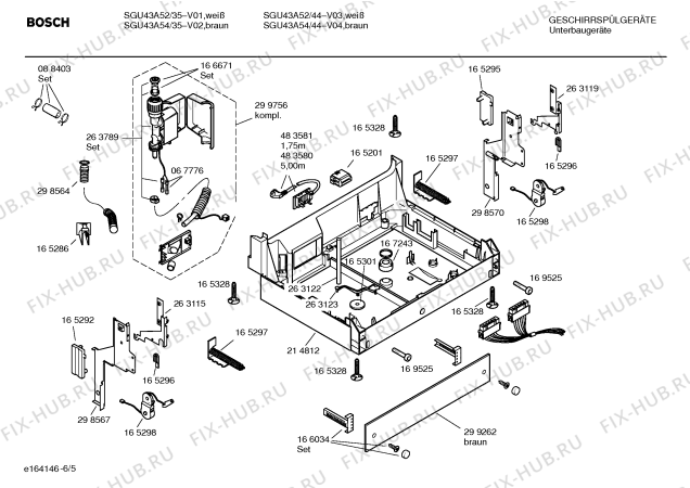 Взрыв-схема посудомоечной машины Bosch SGU43A52 - Схема узла 05