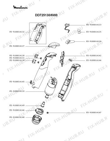Схема №1 DD725130/6WA с изображением Соединение для блендера (миксера) Moulinex FS-9100014148