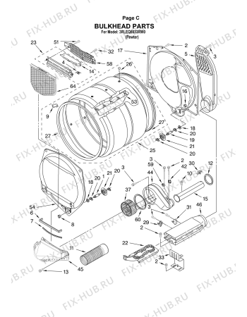 Взрыв-схема сушильной машины Indesit 3RLEQ8033RW (F092454) - Схема узла