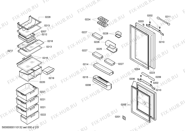 Схема №1 K9724X6 с изображением Решетка для холодильной камеры Bosch 00438645