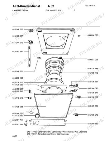Взрыв-схема стиральной машины Aeg LAV7550 SENS. - Схема узла Door 003