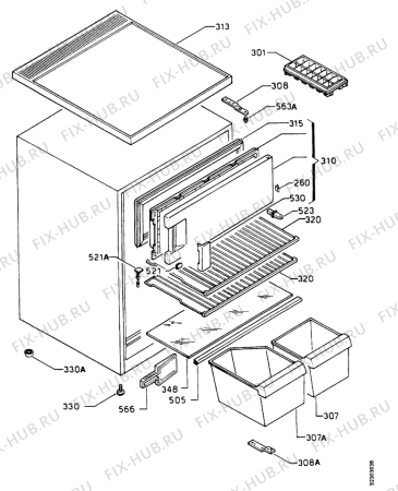Взрыв-схема холодильника Zanussi ZFC1604S - Схема узла Housing 001