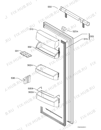 Взрыв-схема холодильника Aeg Electrolux SZ91240-6I - Схема узла Door 003