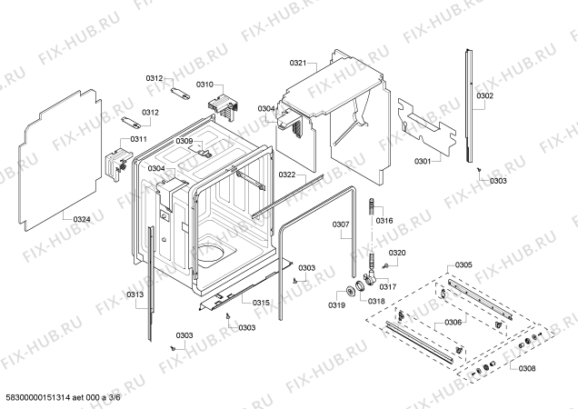 Взрыв-схема посудомоечной машины Kenmore 63077933010 Kenmore Elite - Схема узла 03