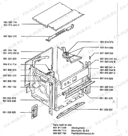 Взрыв-схема плиты (духовки) Aeg 5201B-W - Схема узла H10 Outer Frame