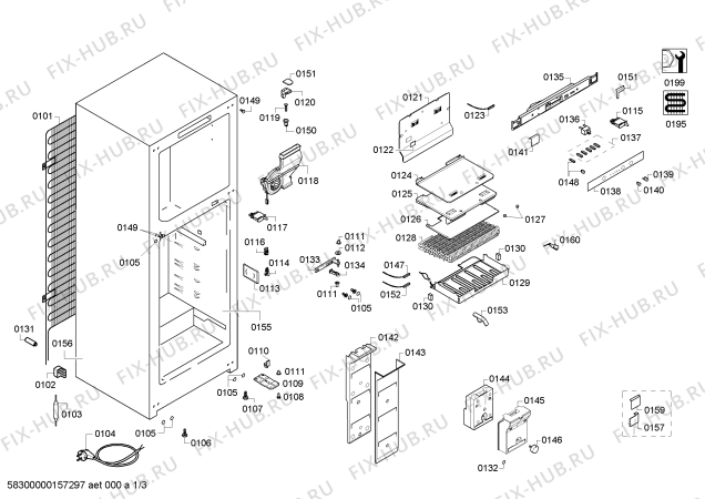 Схема №1 KD39VV05NE с изображением Контейнер для конденсата для холодильника Bosch 00650450