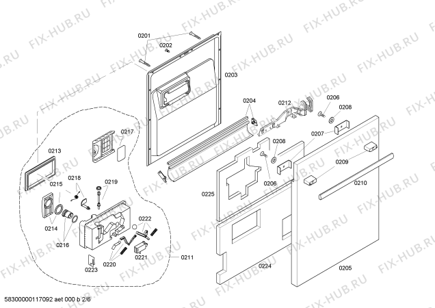 Схема №1 SL84A302UC hydroSensor с изображением Панель управления для посудомоечной машины Siemens 00437020