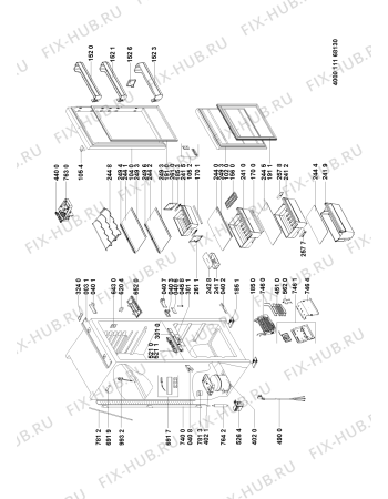 Схема №1 ART 890/A++/NF с изображением Монтажный набор для холодильника Whirlpool 481010381469