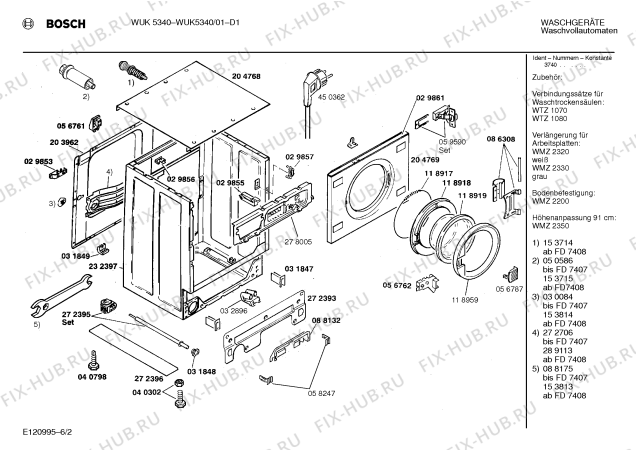 Взрыв-схема стиральной машины Bosch WUK5340 - Схема узла 02