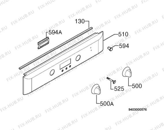 Взрыв-схема плиты (духовки) Electrolux EKD603500X - Схема узла Command panel 037