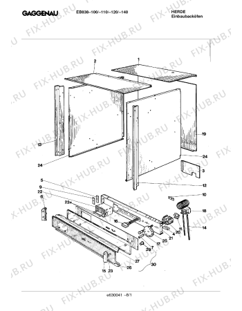 Схема №1 EB838110 с изображением Стеклянная полка для плиты (духовки) Bosch 00292615