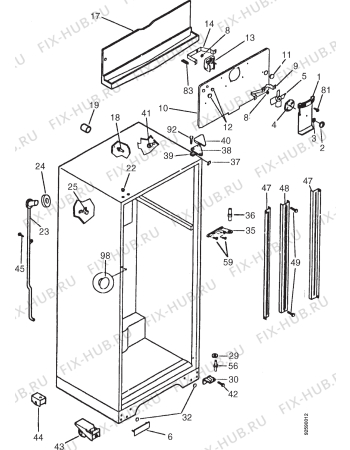 Взрыв-схема холодильника Electrolux FPG520TE - Схема узла Section 2