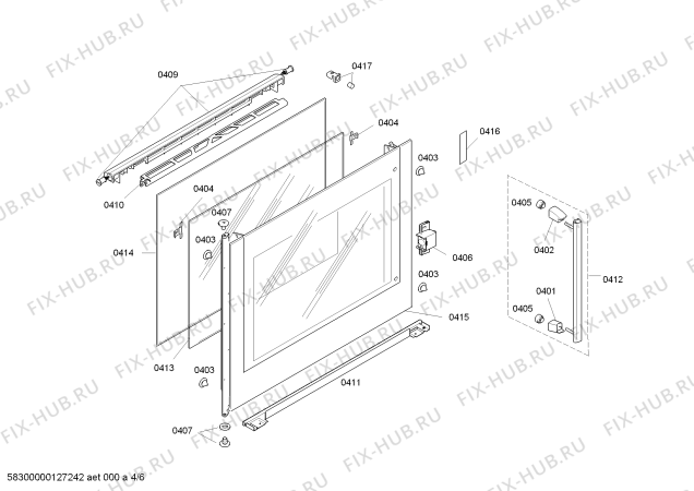 Схема №1 HBN78L770 с изображением Фронтальное стекло для плиты (духовки) Bosch 00472705