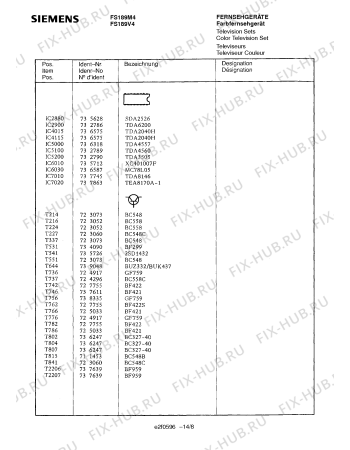 Схема №1 FS189V4 с изображением Сервисная инструкция для телевизора Siemens 00535388