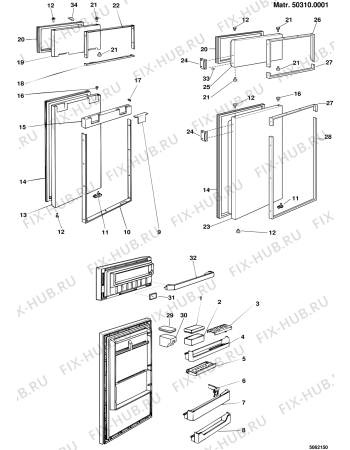 Взрыв-схема холодильника Ariston TDP310ES (F005979) - Схема узла