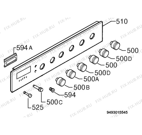 Взрыв-схема плиты (духовки) Privileg 305666_60009 - Схема узла Command panel 037