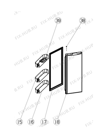 Взрыв-схема холодильника Electrolux RRT1000AOW - Схема узла Door 003