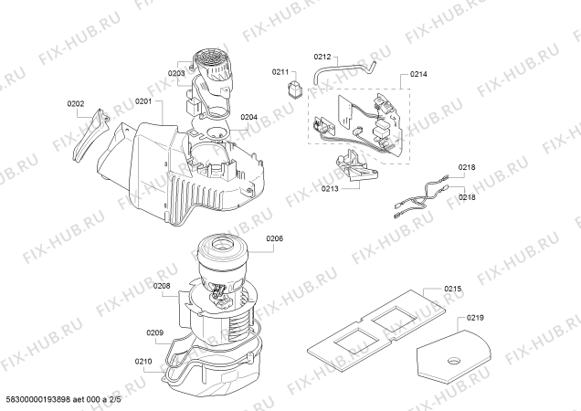 Взрыв-схема пылесоса Bosch BGS5435 Bosch Zoo'o ProAnimal - Схема узла 02