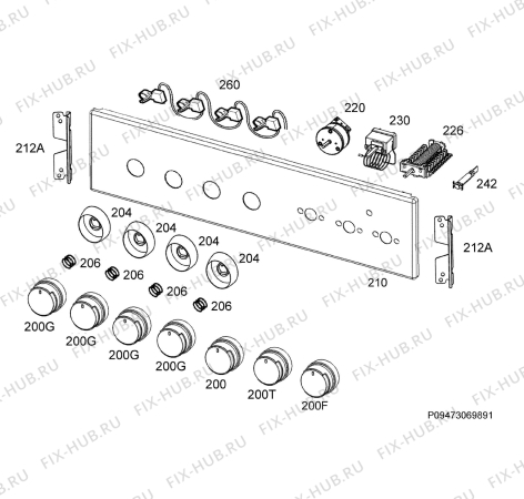 Взрыв-схема плиты (духовки) Electrolux RKK61380OW - Схема узла Command panel 037