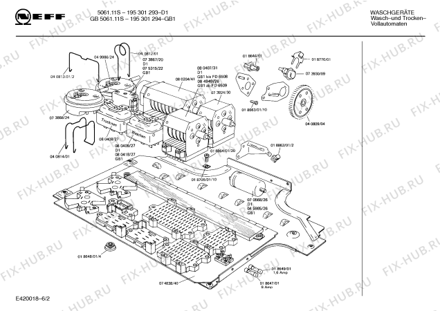 Схема №1 195301294 GB-5061.11S с изображением Панель для стиральной машины Bosch 00113829