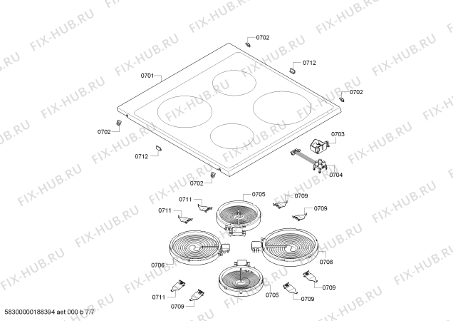 Схема №3 PHCB125K20 с изображением Стеклокерамика для духового шкафа Bosch 00715048