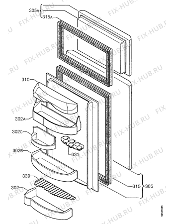 Взрыв-схема холодильника Marijnen CM2684DT - Схема узла Doors