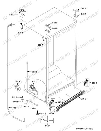 Взрыв-схема холодильника Whirlpool CFS8111S (F090460) - Схема узла