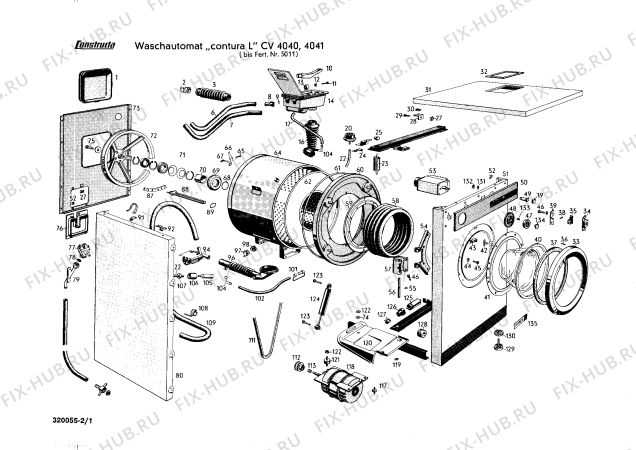 Схема №2 CV0451 с изображением Затвор для стиралки Bosch 00044879