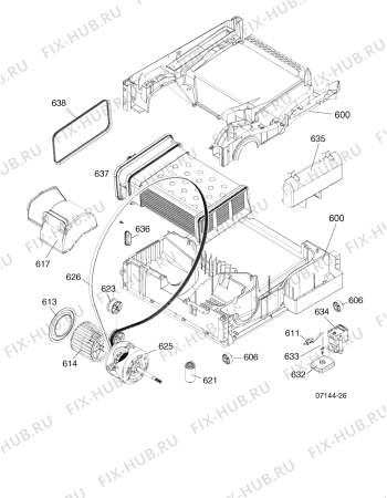 Взрыв-схема стиральной машины Whirlpool SLC71 (F031488) - Схема узла