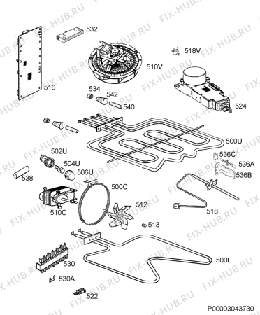 Взрыв-схема плиты (духовки) Aeg Electrolux EP3013020M - Схема узла Electrical equipment