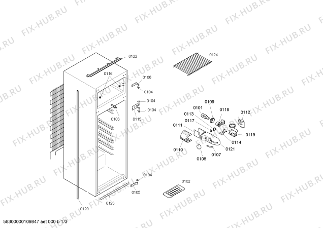 Схема №1 K1664X4FF с изображением Контейнер для овощей для холодильной камеры Bosch 00439081
