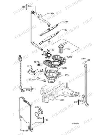 Взрыв-схема посудомоечной машины Ikea LDW60 80152202 - Схема узла Hydraulic System 272