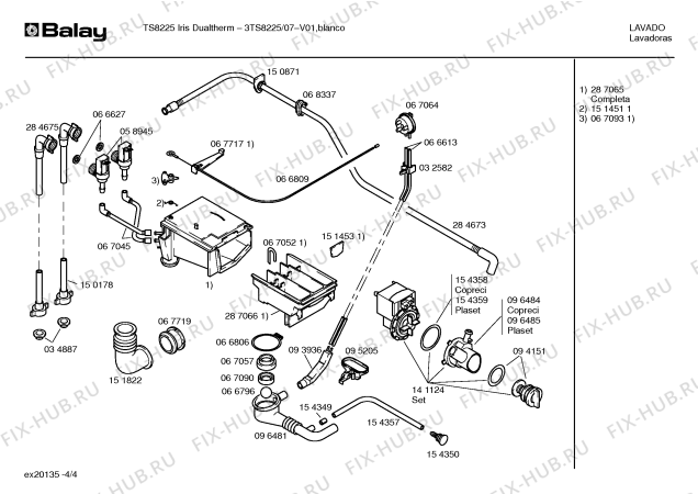 Взрыв-схема стиральной машины Balay 3TS8225 TS8225 IRIS DUALTHERM - Схема узла 04