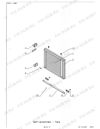 Взрыв-схема холодильника Electrolux IK255.3RWS - Схема узла Freezer door