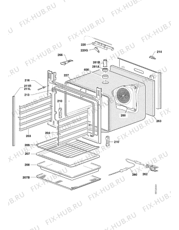 Взрыв-схема плиты (духовки) Husqvarna Electrolux QCE532W - Схема узла Housing 001