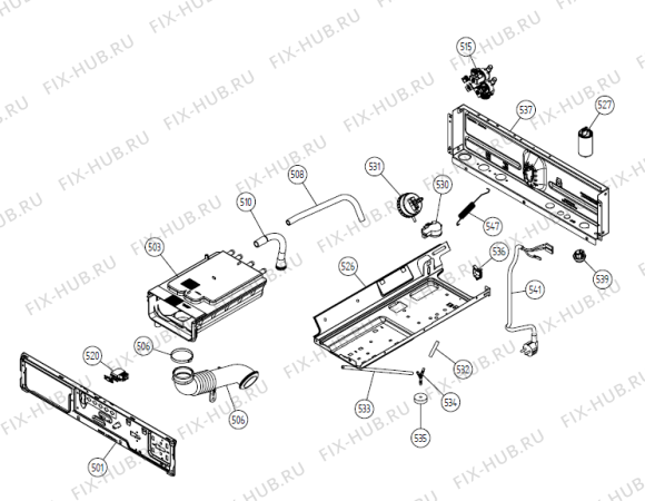 Взрыв-схема стиральной машины Gorenje W6265 NO   -White (180173, WM25.3) - Схема узла 05