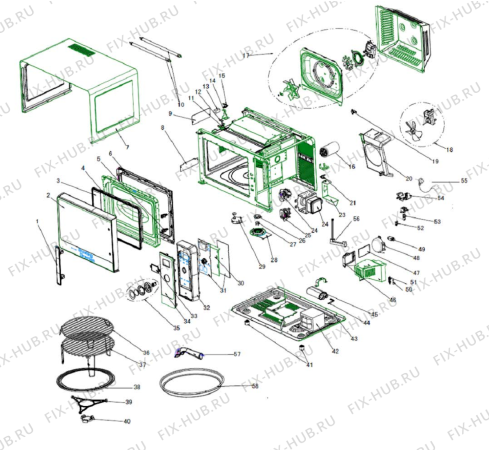 Схема №1 MW78SW с изображением СВЧ-генератор для микроволновой печи Whirlpool 488000538036