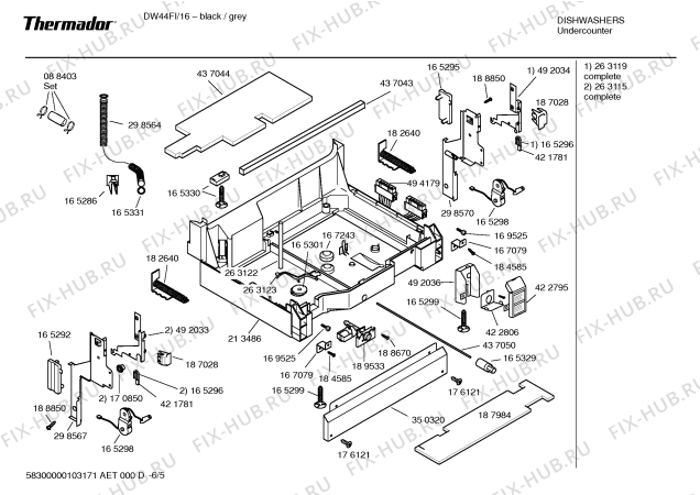 Схема №2 DW44FI с изображением Кабель для посудомойки Bosch 00494179