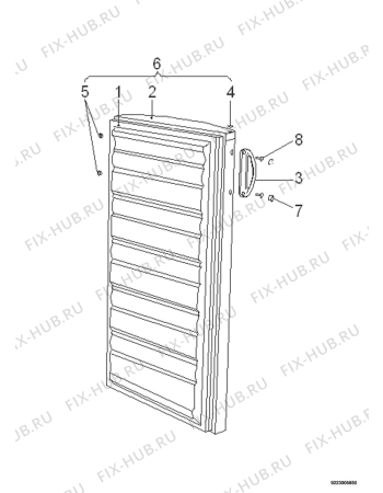 Взрыв-схема холодильника Zanussi ZV245R - Схема узла Door 003