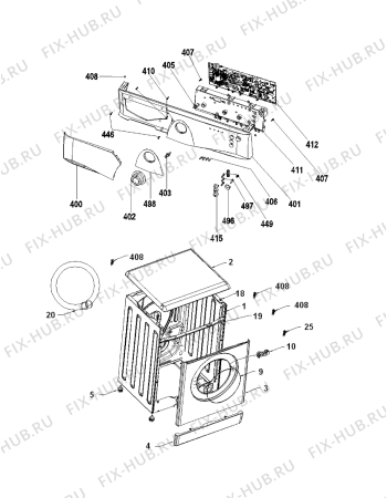 Схема №1 AWG 5081/M с изображением Декоративная панель для стиральной машины Whirlpool 480111101854
