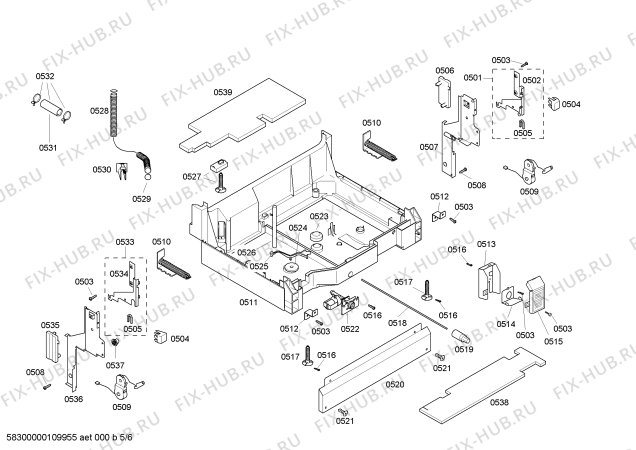 Схема №1 SL84A305UC hydroSensor с изображением Внешняя дверь для посудомойки Siemens 00475877