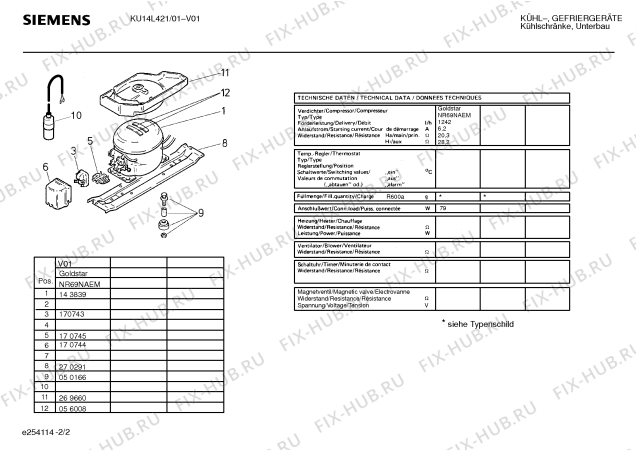 Взрыв-схема холодильника Siemens KU14L421 - Схема узла 02