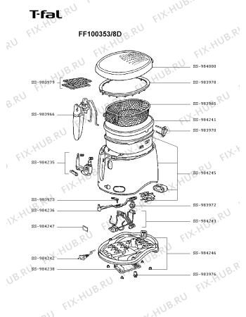Схема №1 FF100070/8D с изображением Крышка для тостера (фритюрницы) Tefal SS-984000