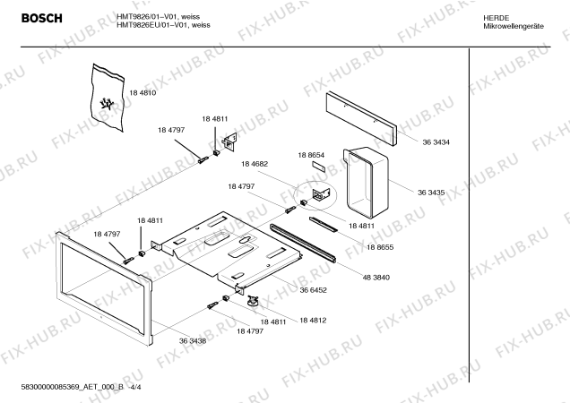 Взрыв-схема микроволновой печи Bosch HMT9826 - Схема узла 04