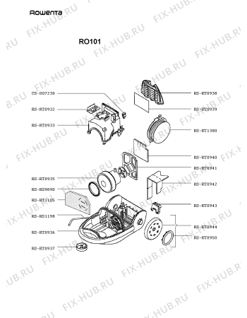 Взрыв-схема пылесоса Rowenta RO101 - Схема узла RO101FR_.__2