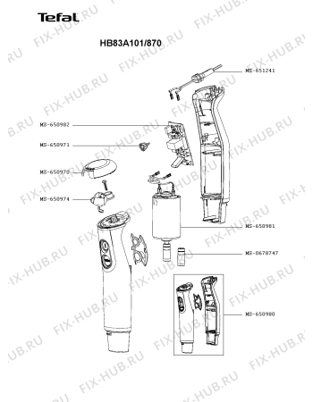 Схема №1 HB83A101/870 с изображением Ручка регулировки для электромиксера Tefal MS-650974