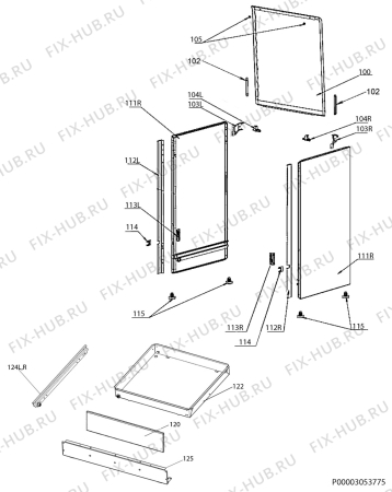 Взрыв-схема плиты (духовки) Electrolux EKG51103OW - Схема узла Housing 001