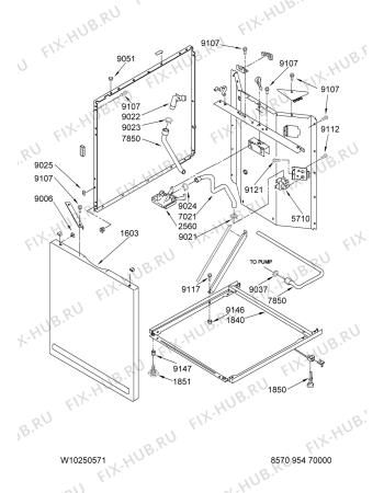 Схема №2 YMET3800TW2 с изображением Зажим для стиралки Whirlpool 480113100298