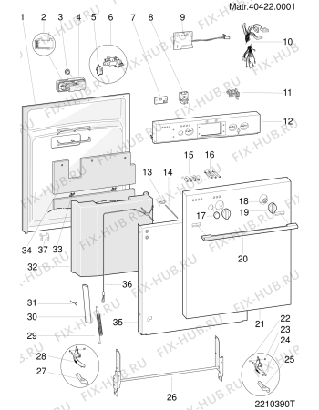 Взрыв-схема посудомоечной машины Ariston XLV670DUOIX (F029950) - Схема узла